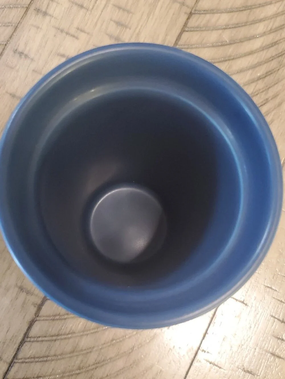 Starbucks Navy Blue Travel Mug with Black Lid and Gold Logo